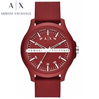 Reloj Armani Exchange Hampton AX2422 para Hombre Correa de Silicona y Dial Rojo