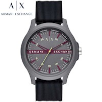 Reloj Armani Exchange Hampton AX2425 para Hombre Correa de Silicona Negro Dial Gris