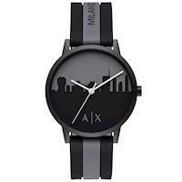 Reloj Armani Exchange Cayde AX2742 Acero Inoxidable Correa de Silicona Negro Gris