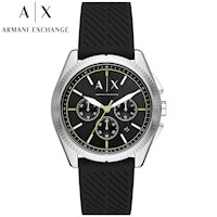 Reloj Armani Exchange Giacomo AX2853 Fecha Cronómetro Acero Inoxidable Silicona Negro