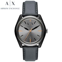 Reloj Armani Exchange Giacomo AX2859 Fecha Correa de Cuero y Dial Gris