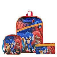 Set Mochila Scool 3d Dlx Oficio Ranger Sonic
