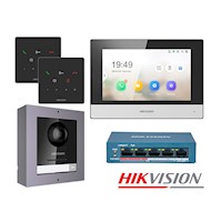 Kit Videoportero IP Hikvision DS-KIS602 Cámara 2MP App Llamada 2 Anexos