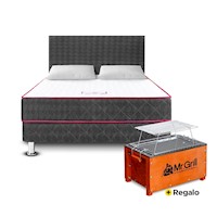 Juego de dormitorio Paraíso Nappy 2PLZ + Caja China Mr Grill Mini Nogal