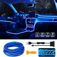 Luz LED Accesorio Para El Interior Del Auto Con Conexión USB Azul