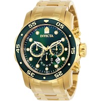 Invicta 0075 reloj Pro Diver Chronograph para hombre | Dorado/verde