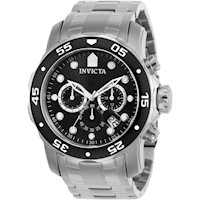 Invicta 0069 reloj Pro Diver Chronograph para hombre | Plata/Negro