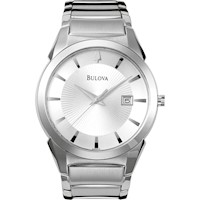 Bulova 96B015 reloj hombre con calendario y esfera texturizada | Plateado
