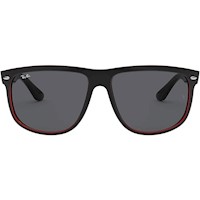 Ray-Ban RB4147 Boyfriend Gafas de sol para hombre | Black on Red Transparent / Dark Grey