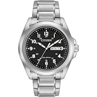 Citizen AW0050-82E reloj Garrison Eco-Drive con dial negro | Plateado
