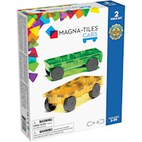 MAGNA-TILES - Carros – piezas set de construcción magnético | Verde Y Amarillo
