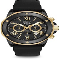 Bulova 98B278 reloj Marine Star cronógrafo con silicona | Negro