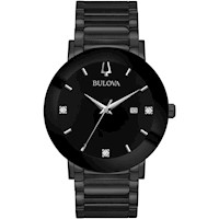 Bulova 98D144 reloj de cuarzo para hombre con diamante y cristal continuo