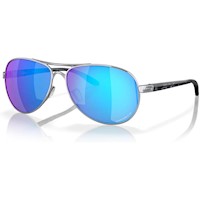 Oakley Feedback OO4079 Aviator Gafas de Sol para Mujer | Polished Chrome / Prizm Sapphire Iridium Polarized