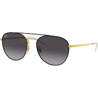 Ray-Ban RB3589 Gafas de sol para hombre | Black on Gold / Light Grey Dark Grey I