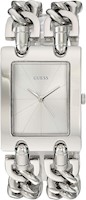 GUESS Women's Silver-Tone Multi-Chain Bracelet Watch with Self-Adjustable Links