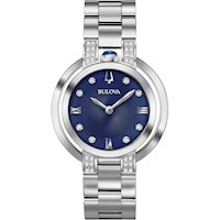 Bulova reloj Rubaiyat mujer cuarzo dos agujas acero inoxidable esfera zafiro | Plateado
