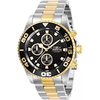 Reloj Invicta Pro Diver para hombre acero inoxidable cronógrafo | Negro y Plateado