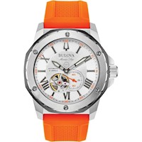 Bulova 98A226 reloj Marine Star automático correa naranja | Stainless Steel