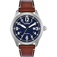 Citizen BM6838-09X reloj Eco-Drive Garrison para hombre con correa de cuero