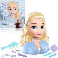 JUST PLAY - CABEZAL DE PEINADO ELSA DE DISNEY 2, 18 PIEZAS, INCLUYE ACCESORIOS