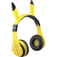 eKids Pokémon auriculares Bluetooth infantiles amarillos con micrófono