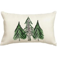 Avoin funda de cojín con árbol de Navidad 30 x 50 cm | Verde y blanco