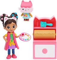 GABBY'S DOLLHOUSE, ART STUDIO SET CON 2 FIGURAS DE JUGUETE, 2 ACCESORIOS