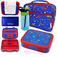 JUEGO DE LONCHERA BENTO BOTELLA DE AGUA Y BOLSA DE HIELO | AZUL