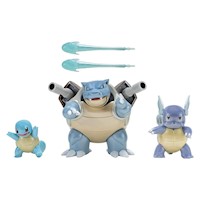 FIGURA JAZWARES COLECCIÓN POKEMON SELECT EVOLUTION SQUIRTLE 3 PACK