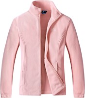 Gimecen Women's Full Zip Soft Fleece Jacket With Zipper Pockets - pink