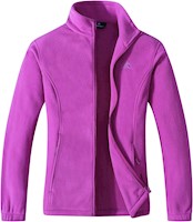 Gimecen Women's Full Zip Soft Fleece Jacket With Zipper Pockets - purple