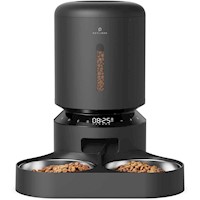 PETLIBRO DISPENSADOR AUTOMÁTICO DE COMIDA 5L Y 2 TAZONES DE ACERO INOXIDABLE | NEGRO