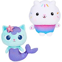 Gabby's Dollhouse Set de Peluches Cakey Cat y MerCat de 18 cm de alto