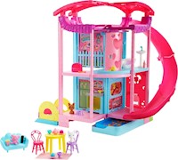 BARBIE CASA DE MUÑECAS,CASA DE JUEGOS CHELSEA CON 2 MASCOTAS,MUEBLES Y ACC.