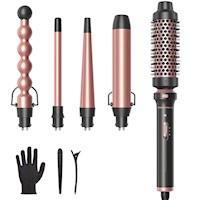 Wavytalk Rizador 5 en 1 con un Cepillo Térmico y 4 Barriles Cerámicos