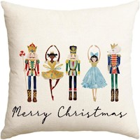 Avoin funda de cojín decorativa Colorlife Nutcracker, 45 x 45 cm | Blanco