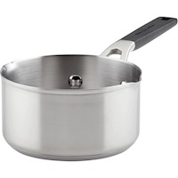 KitchenAid cacerola 0.9 l con picos vertedores, acero inoxidable cepillado