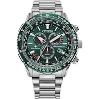 Citizen CB5004-59W reloj Pilot Eco-Drive cronógrafo atómico | Plateado