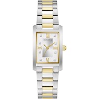 Bulova reloj clásico mujer cuarzo bicolor diamantes 3 agujas rectangular | Oro/Plata