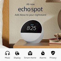 Amazon Echo Spot Con Reloj 2024 | Blanco