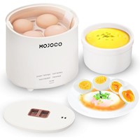 MOJOCO Mini Olla Eléctrica para Huevos Duros, Suaves y Onsen Tamago | Blanco