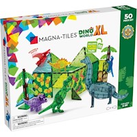 MAGNA-TILES - Mundo dinosaurio xl 50-piezas set de construcción magnético