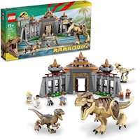 Lego Jurassic Park centro de visitantes ataque T Rex y Raptor set