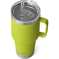 YETI Rambler Vaso de 35 oz de acero inoxidable con asa y tapa con sorbete color verde lima