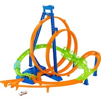 Hot Wheels Pista Épica de Choque con 5 zonas de choque y propulsor motorizado