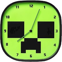 Paladone Minecraft Creeper, reloj pared luminoso con pegatinas oficial