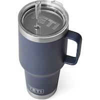 YETI Rambler Vaso de 35 oz de acero inoxidable con asa y tapa con sorbete color azul marino