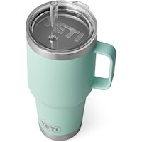 YETI Rambler Vaso de 35 oz de acero inoxidable con asa y tapa con sorbete color turquesa