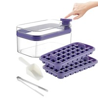 CUBETERA MORADO BANDEJA MOLDES CUBOS HIELO PAQUETE 2